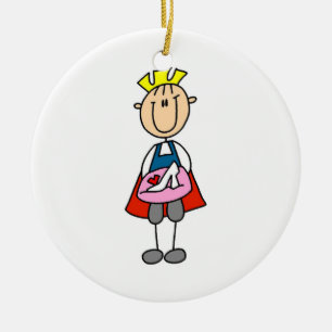 Prins met glijper keramisch ornament