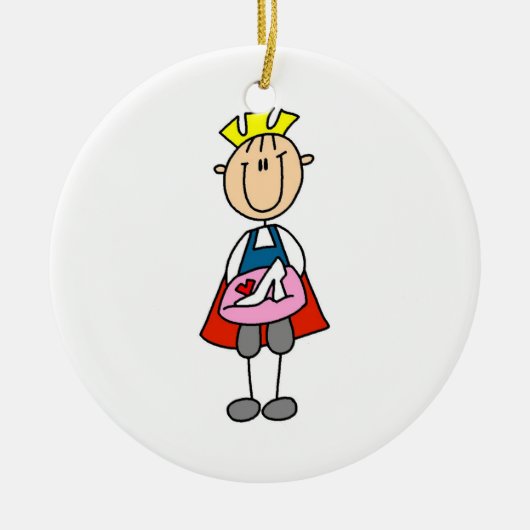 Prins met glijper keramisch ornament (Voorkant)