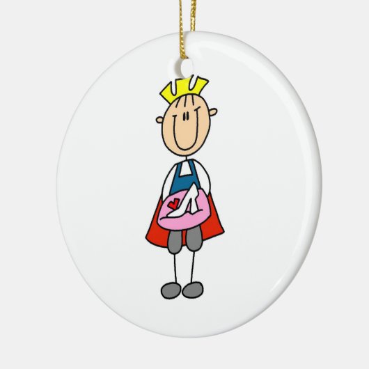 Prins met glijper keramisch ornament (Links)