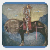 Prins met vogel vierkante sticker (Voorkant)