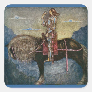 Prins met vogel vierkante sticker