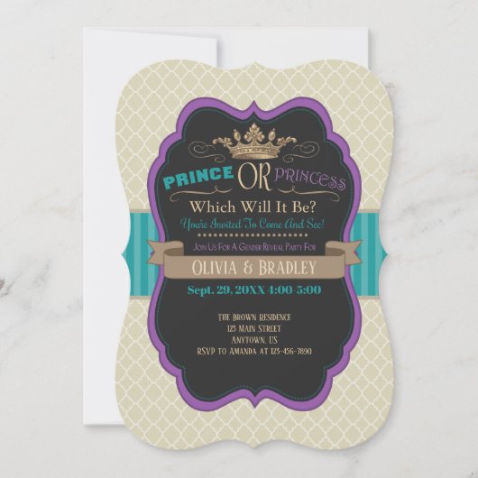 Prins of Princess Gender Republic Invitation Kaart (Voorkant)