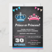 Prins of Prinses Gender Reveal Party Kaart (Voorkant)