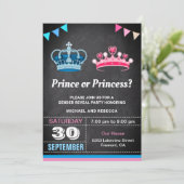 Prins of Prinses Gender Reveal Party Kaart (Staand voorkant)