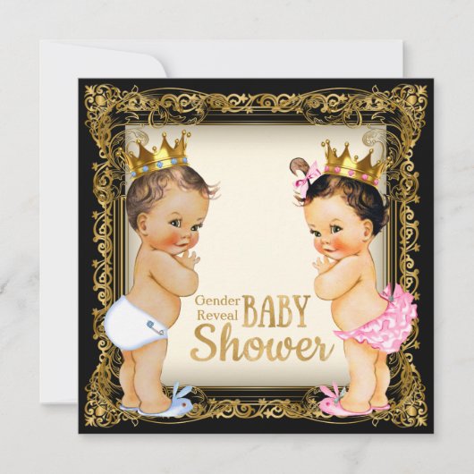 Prins of prinses onthult Fancy Baby shower Kaart (Voorkant)