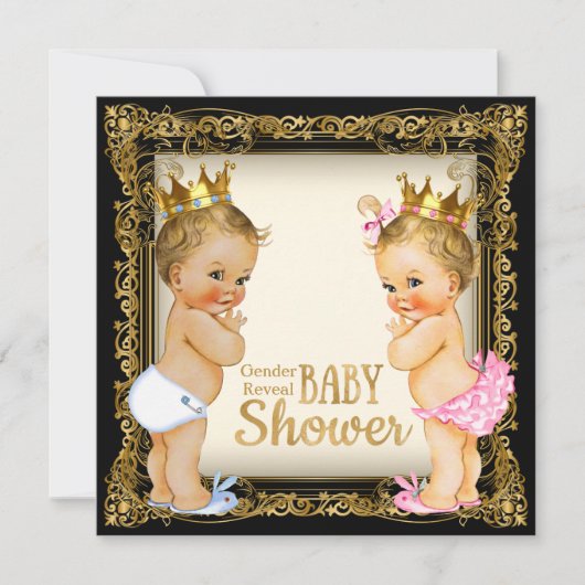 Prins of prinses onthult Fancy Baby shower Kaart (Voorkant)