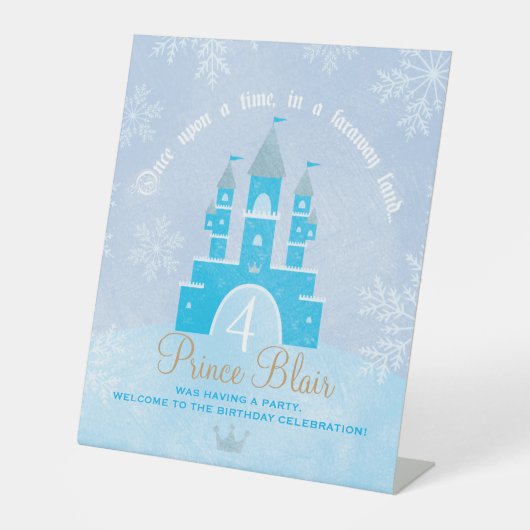 Prins OF Prinses Party Welkomstbord Reclamebord Met Voetstuk (Voorkant)