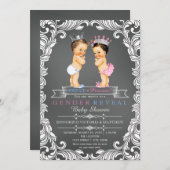 Prins of Prinses schoolbord geslachtsopenbaring Kaart (Voorkant / Achterkant)