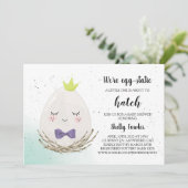 Prins Paasei Baby shower Uitnodiging - Spring (Staand voorkant)