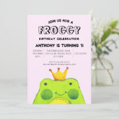 Prins prins Eerste partij schattig groen Kaart (Staand voorkant)