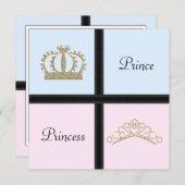 Prins Prinses Gender Onthult Douche Uitnodigingen (Voorkant / Achterkant)