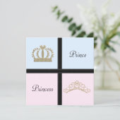 Prins Prinses Gender Onthult Douche Uitnodigingen (Staand voorkant)