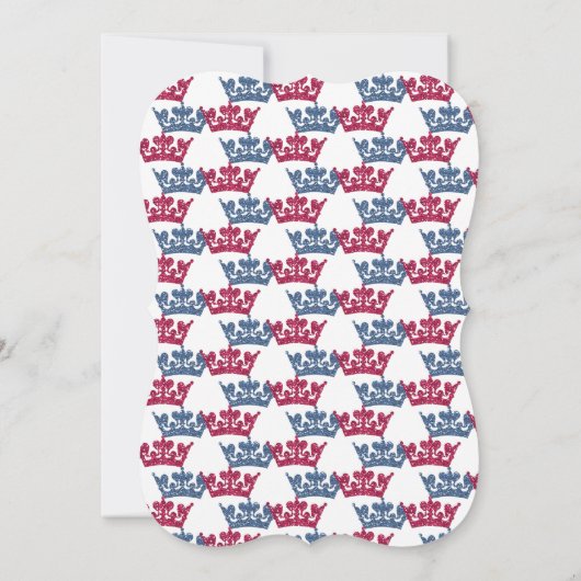 Prins & Prinses Kronen Twins Party Uitnodiging (Achterkant)