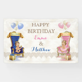 Prins & Prinses Troon Tweeling Jongen Meisje Op Ma Spandoek