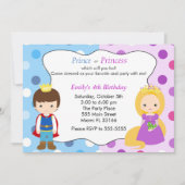 Prins Prinses Uitnodiging Kids Verjaardagsfeest (Voorkant)