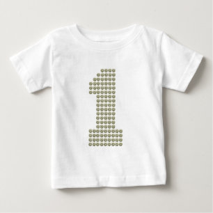 Prins Rhinestone First Birthday Baby T-shirt