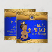 Prins Royal Blue Gold Prince Baby shower Kaart (Voorkant / Achterkant)