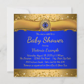 Prins Royal Blue Gold Prince Baby shower Kaart (Achterkant)