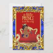 Prins Royal Blue Throne Baby shower Etnische Groot Kaart (Voorkant)