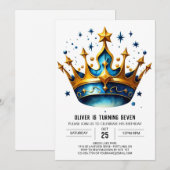 Prins Roze Verjaardagskroon Kaart (Voorkant / Achterkant)