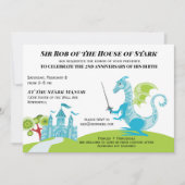 Prins turquoise en groene jongen Birthday-uitnodig Kaart (Voorkant)