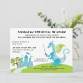 Prins turquoise en groene jongen Birthday-uitnodig Kaart (Staand voorkant)