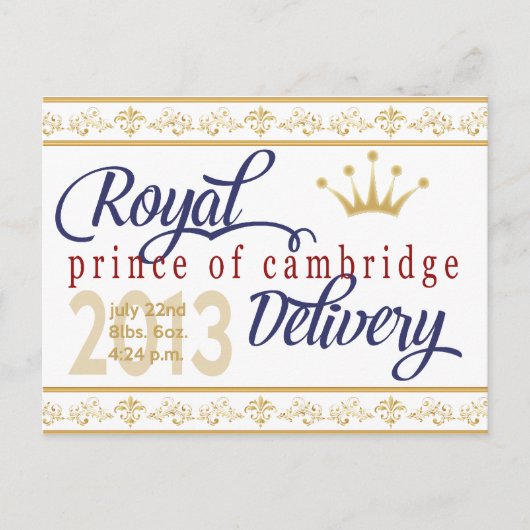 Prins van Cambridge Souvenir Post Card Briefkaart (Voorkant)