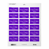 Prins van draadnagels / prinses van de nagels (Wal Etiket (Full Sheet)