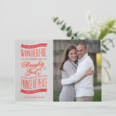 Prins van Peace Red Kerstfotokaart Feestdagenkaart (Staand voorkant)