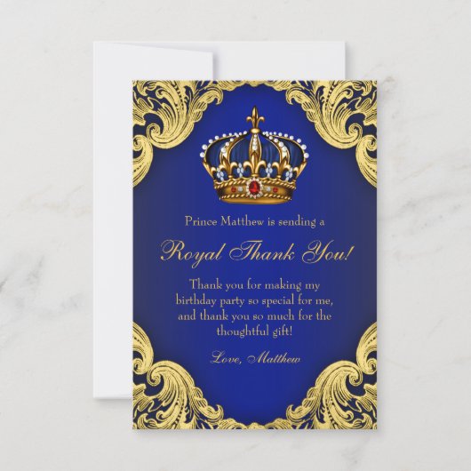 Prins Verjaardagsfeest Dank Je Kaarten Koninklijke (Voorkant)