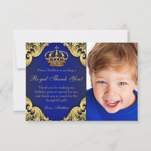 Prins Verjaardagsfeest Dank u kaarten (Voorkant)