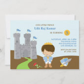 Prins Verjaardagsfeest Platte Uitnodiging (Voorkant)