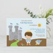 Prins Verjaardagsfeest Platte Uitnodiging (Staand voorkant)