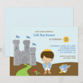 Prins Verjaardagsfeest Platte Uitnodiging (Voorkant / Achterkant)