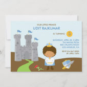 Prins Verjaardagsfeest Platte Uitnodiging (Voorkant)