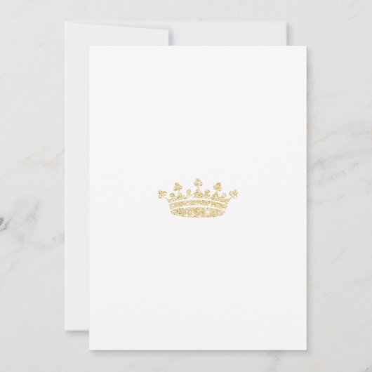 Prins Verjaardagsfeest Uitnodiging Blauw Goud Glit (Achterkant)