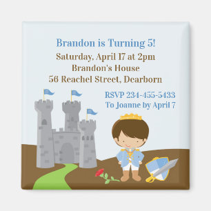 Prins Verjaardagsfeest Uitnodigingsmagneet Magneet