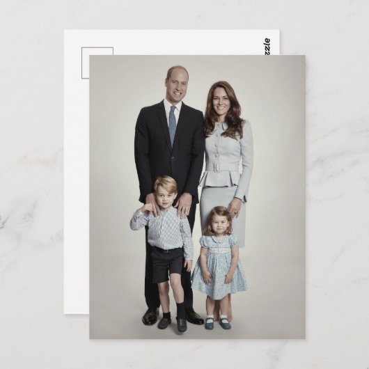 Prins William en familie dec 2017 gestileerd Briefkaart (Voorkant / Achterkant)