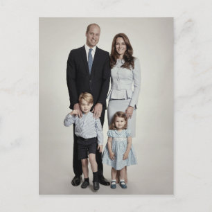 Prins William en familie dec 2017 gestileerd Briefkaart