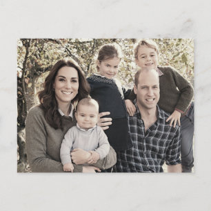 Prins William en familie dec 2018 gestileerd Briefkaart