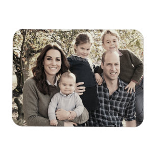 Prins William en familie dec 2018 gestileerd Magneet