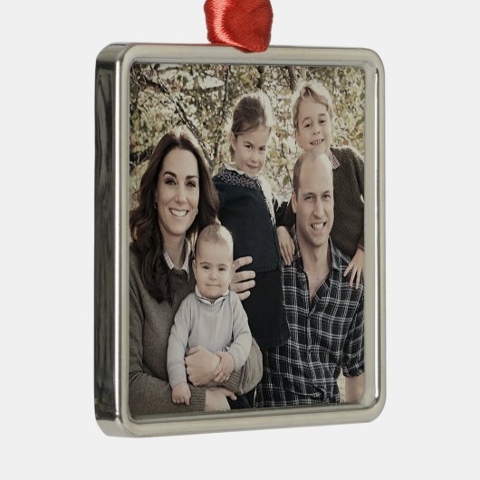 Prins William en familie dec 2018 gestileerd Metalen Ornament (Rechts)