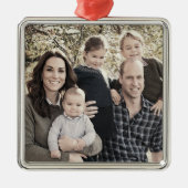 Prins William en familie dec 2018 gestileerd Metalen Ornament (Voorkant)