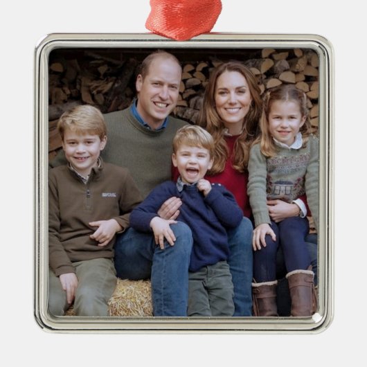 Prins William en familie dec 2020 gestileerd Metalen Ornament (Voorkant)