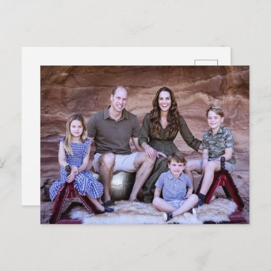 Prins William en familie dec 2021 gestileerd Briefkaart (Voorkant / Achterkant)