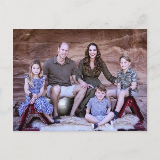 Prins William en familie dec 2021 gestileerd Briefkaart (Voorkant)