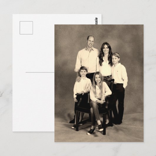 Prins William en familie dec 2023 gestileerd Briefkaart (Voorkant / Achterkant)