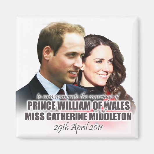 Prins William & Kate Koninklijke Huwelijksmagneet Magneet (Voorkant)