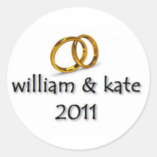 Prins William & Kate's bruiloft Ronde Sticker