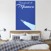 Prinsdom Monaco-reisposter Canvas Afdruk (Insitu (Slaapkamer))